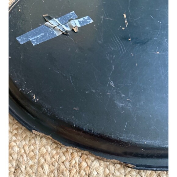 Large 24" Antique Victorian Paper Mache Oval Tray Mother of Pearl Hand Painted - Picture 9 of 12